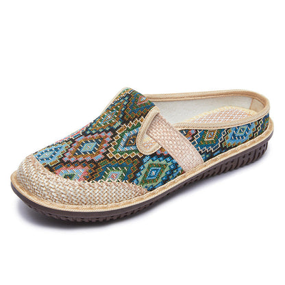Rosie™ - Embroidered Linen Orthopedic Sandals