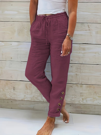 Lana™ - Slim Straight Cotton Pants