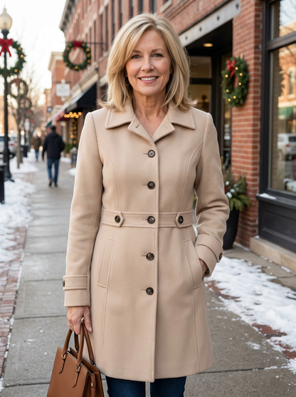 Chic Wool-Blend Coat – Stylish, Comfortable, and Timelessly Flattering