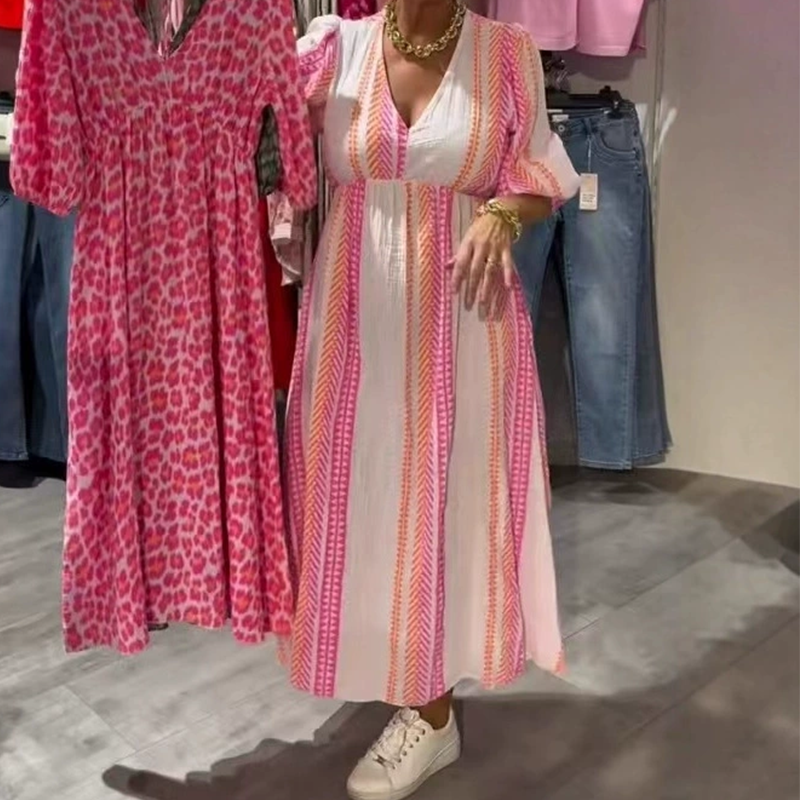 Avenia™ - Printed V-Neck Dress