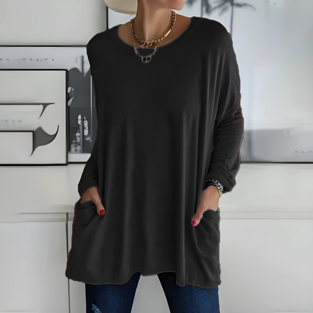 Aelira™ - Relaxed Long Sleeve Top