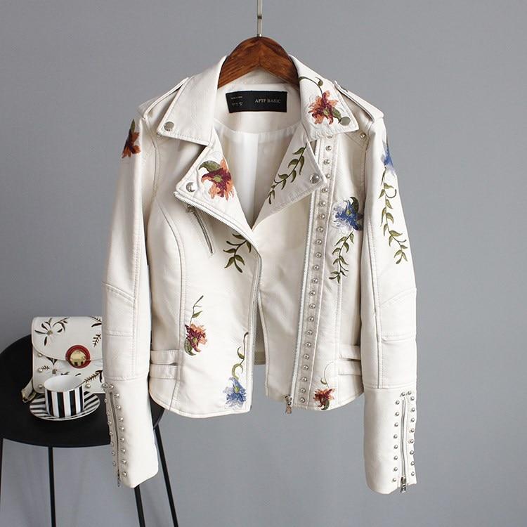 Ella™ - Stylish Embroidered Leather Jacket