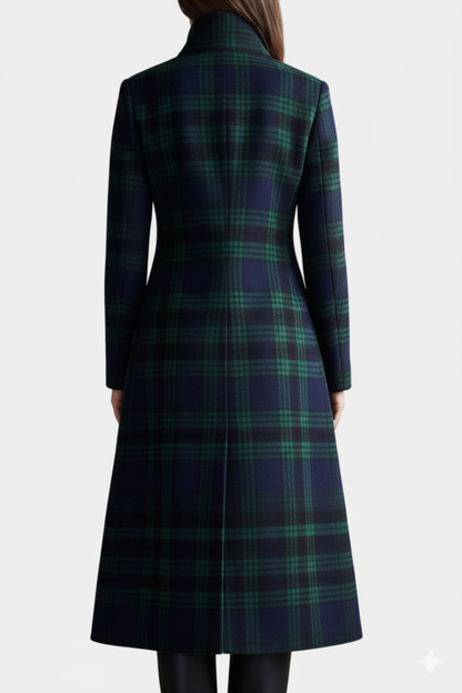 Milton | Midi Coat with Two-Tone Check Design
