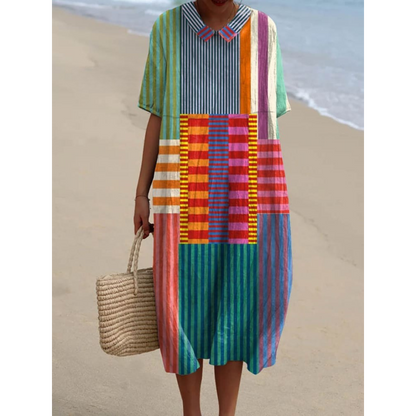 Katrin™ - Women's Vintage Geometric Cotton Dress