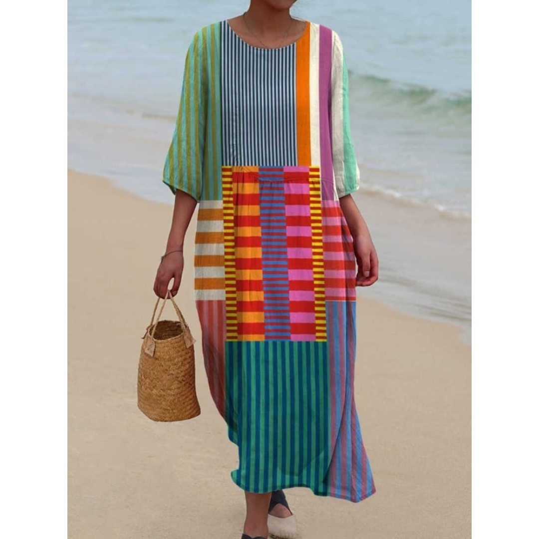 Katrin™ - Women's Vintage Geometric Cotton Dress