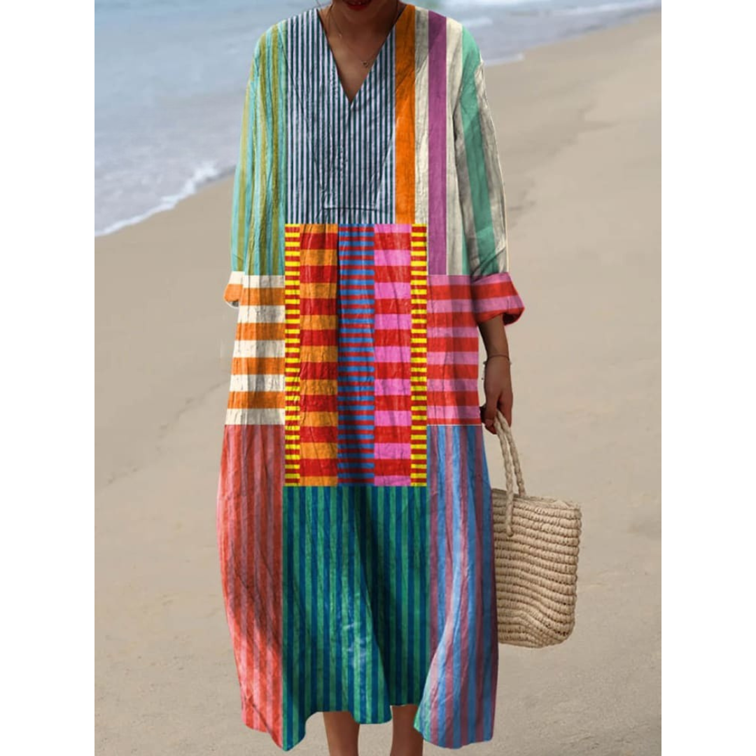 Katrin™ - Women's Vintage Geometric Cotton Dress