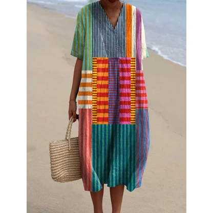 Katrin™ - Women's Vintage Geometric Cotton Dress