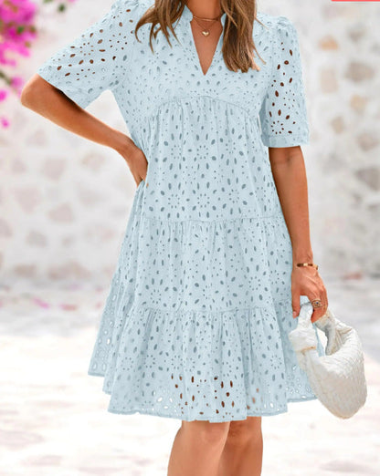 Rica™ - Chic Lace Ruffle Summer Dress