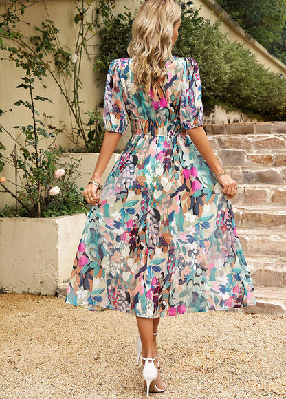 Flore - Elegant Dress with Floral Pattern
