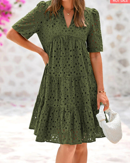 Rica™ - Chic Lace Ruffle Summer Dress