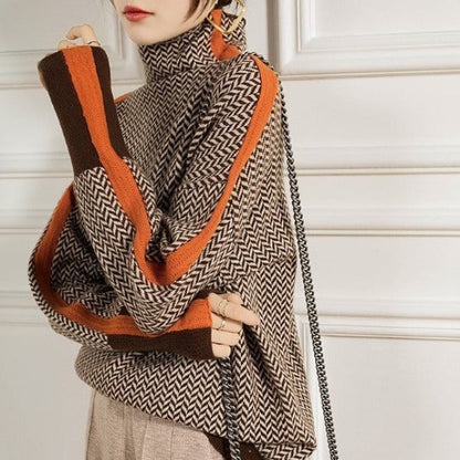 Clara – Striped Roll Neck Jumper