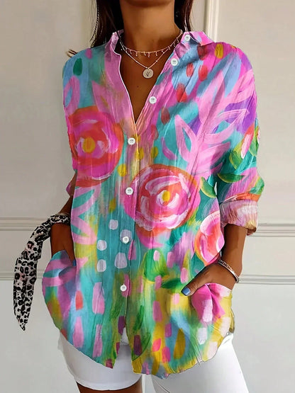 Josie™ - Colourful Artistic Printed Blouse