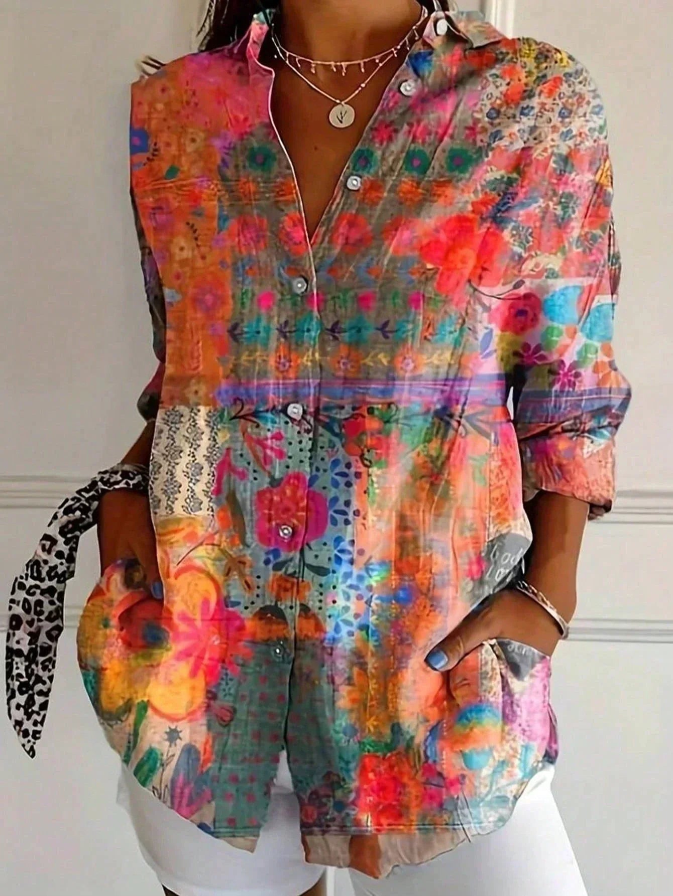 Josie™ - Colourful Artistic Printed Blouse