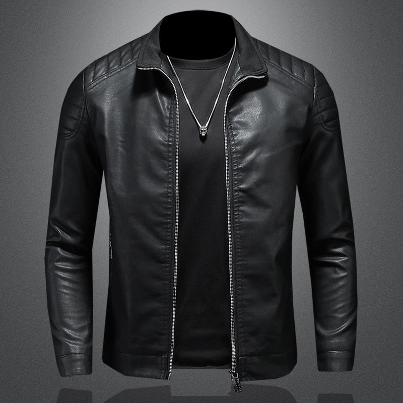 Enrico - Stylish Men's Leather Jacket with Convenient Pockets
