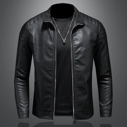 Enrico - Stylish Men's Leather Jacket with Convenient Pockets