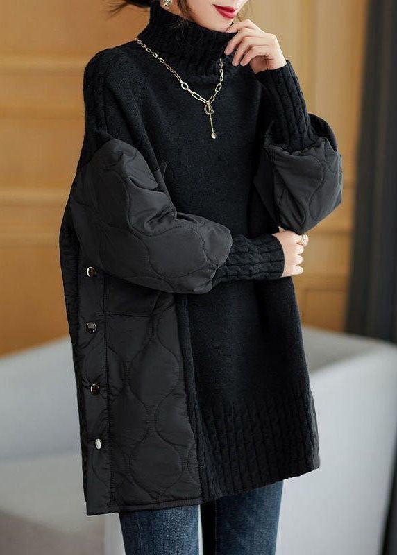 Hailey™ - Simple Turtleneck Patchwork Sweater