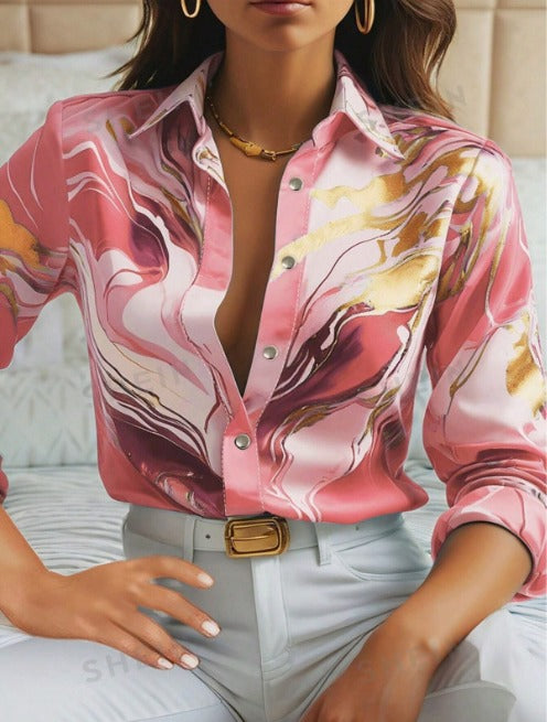 MARILOU - CHIC MARBLE TOUCH BLOUSE