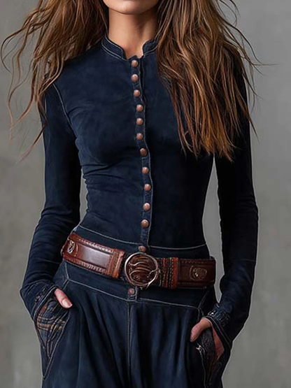 Helena™ - Belted Suede Maxi Dress