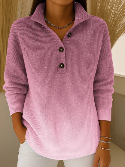 Megan™ - Women’s Gradient Sequin-Knit Collared Cardigan