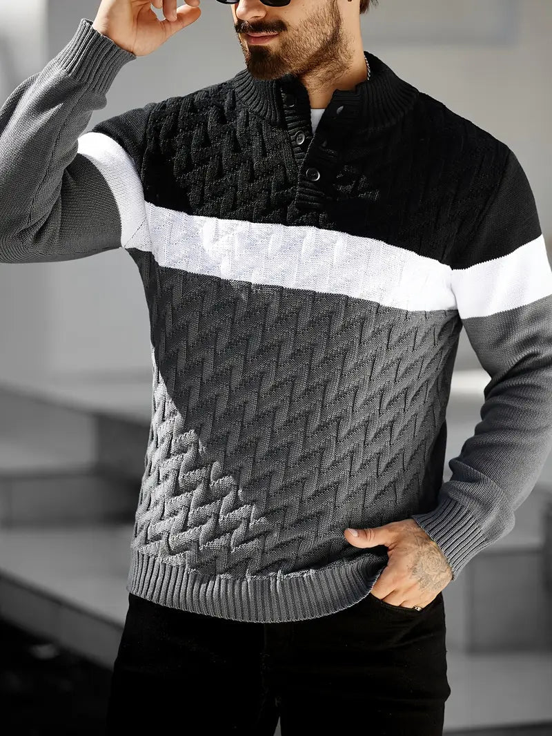 Brit & Boho™️ | The Atlas Henley Knit Sweater