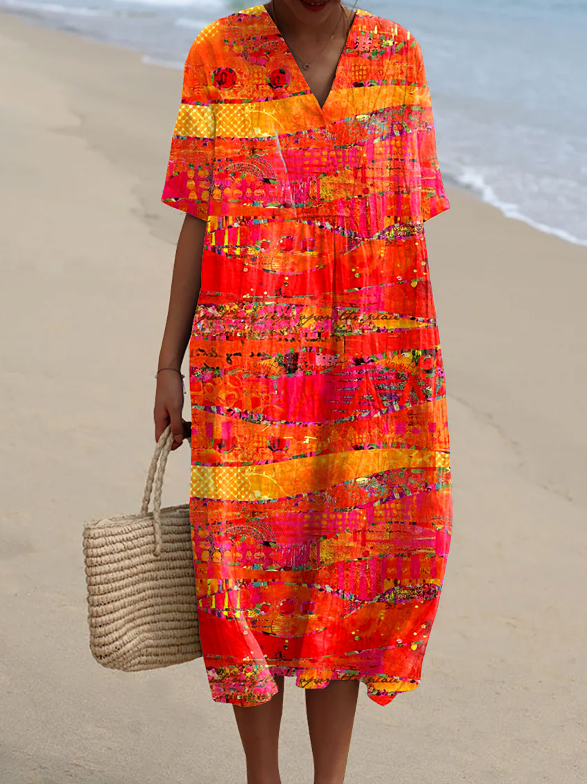 Heidi™ – Vintage Art Print Casual Cotton And Linen