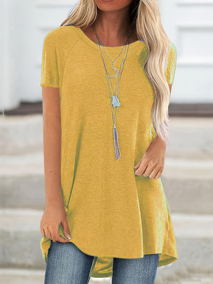 Faye™ - Casual Longline Crew Neck T-Shirt