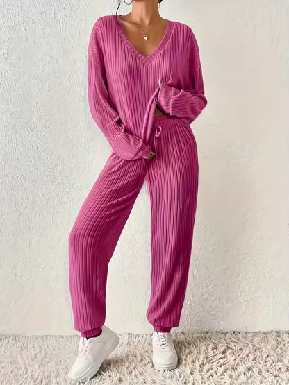 Anja™ - Cozy V-Neck Two-Piece Set