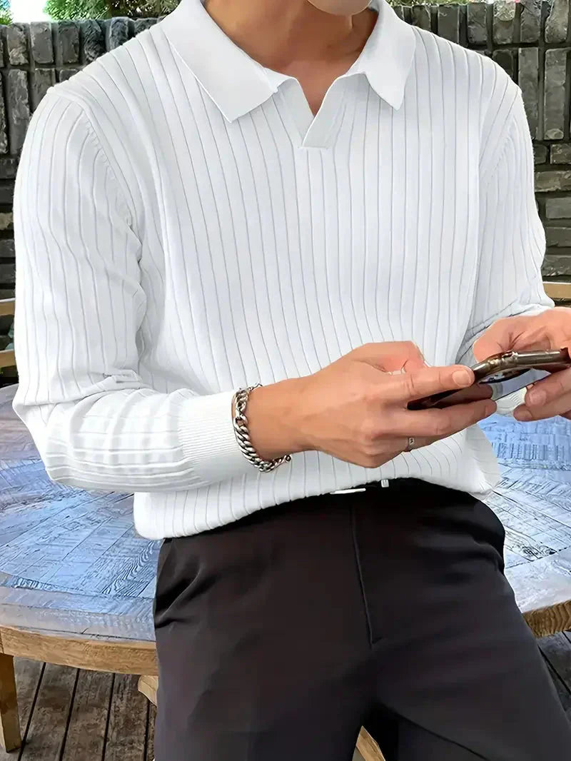 Brit & Boho™️ | Ribbed Knit Pullover Shirt