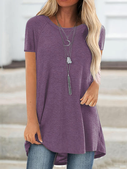 Faye™ - Casual Longline Crew Neck T-Shirt