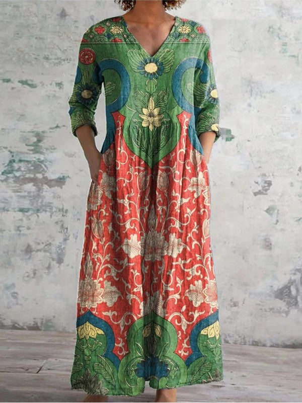 Celestine™ - Vintage Floral Maxi Dress