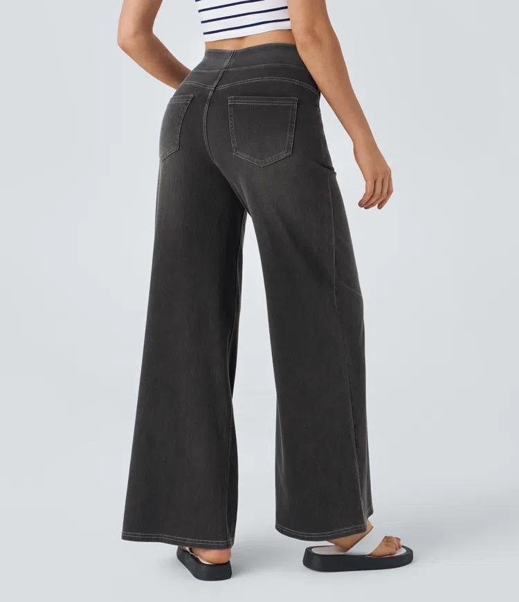 Quinn™ - High Waisted Wide Leg Jeans