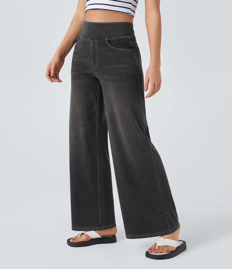 Quinn™ - High Waisted Wide Leg Jeans
