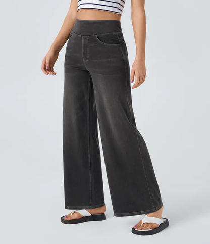 Quinn™ - High Waisted Wide Leg Jeans