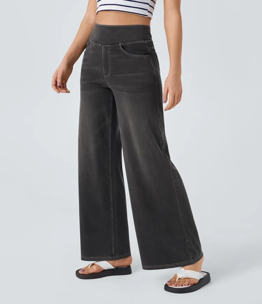 Quinn™ - High Waisted Wide Leg Jeans