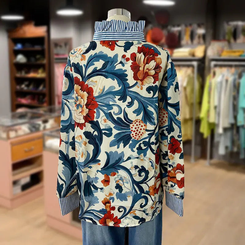 Serenity™ - Classy Vintage Floral Printed Blouse