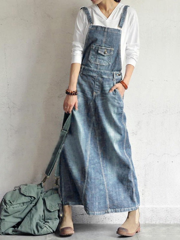 Demi™ - Casual Denim Overall Dress