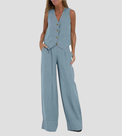 Ella | Vest Wide Pants Set (Almost Sold Out)