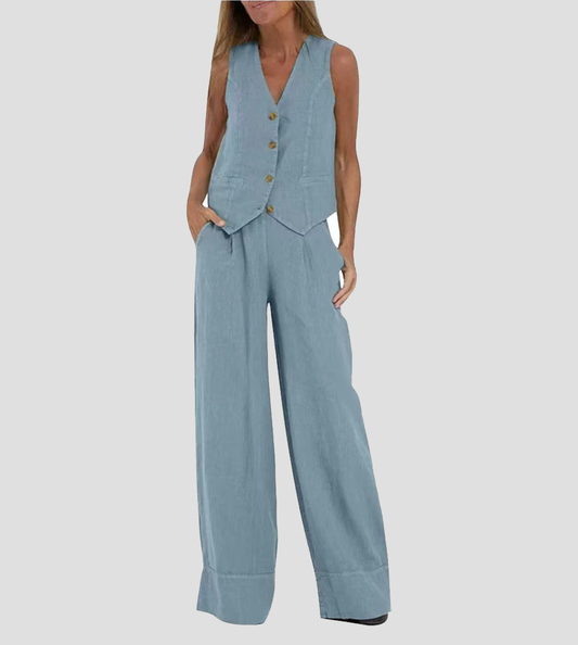 Ella | Vest Wide Pants Set (Almost Sold Out)