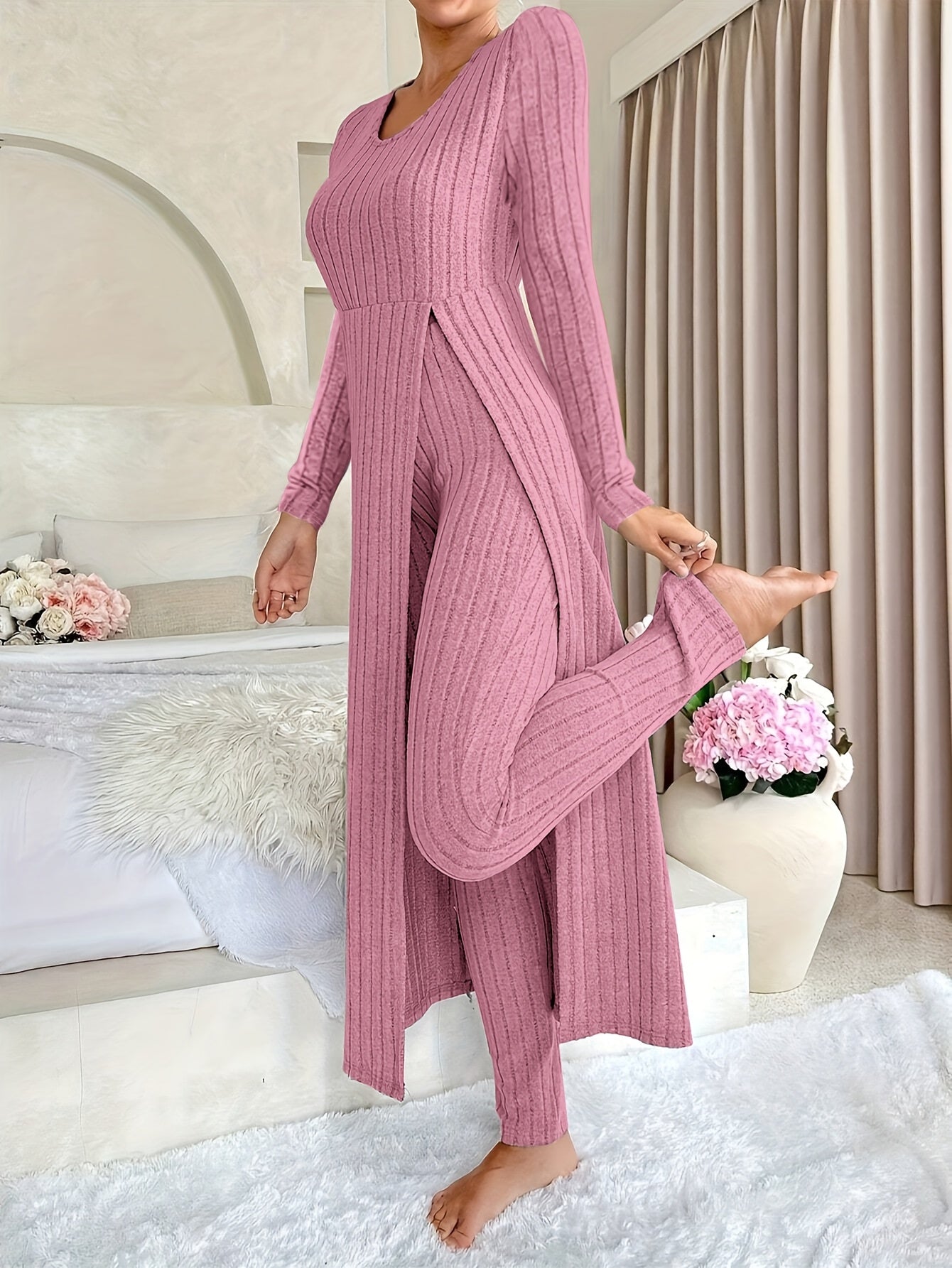 Aldea™ - Cozy Two-Piece Ribbed Lounge Set