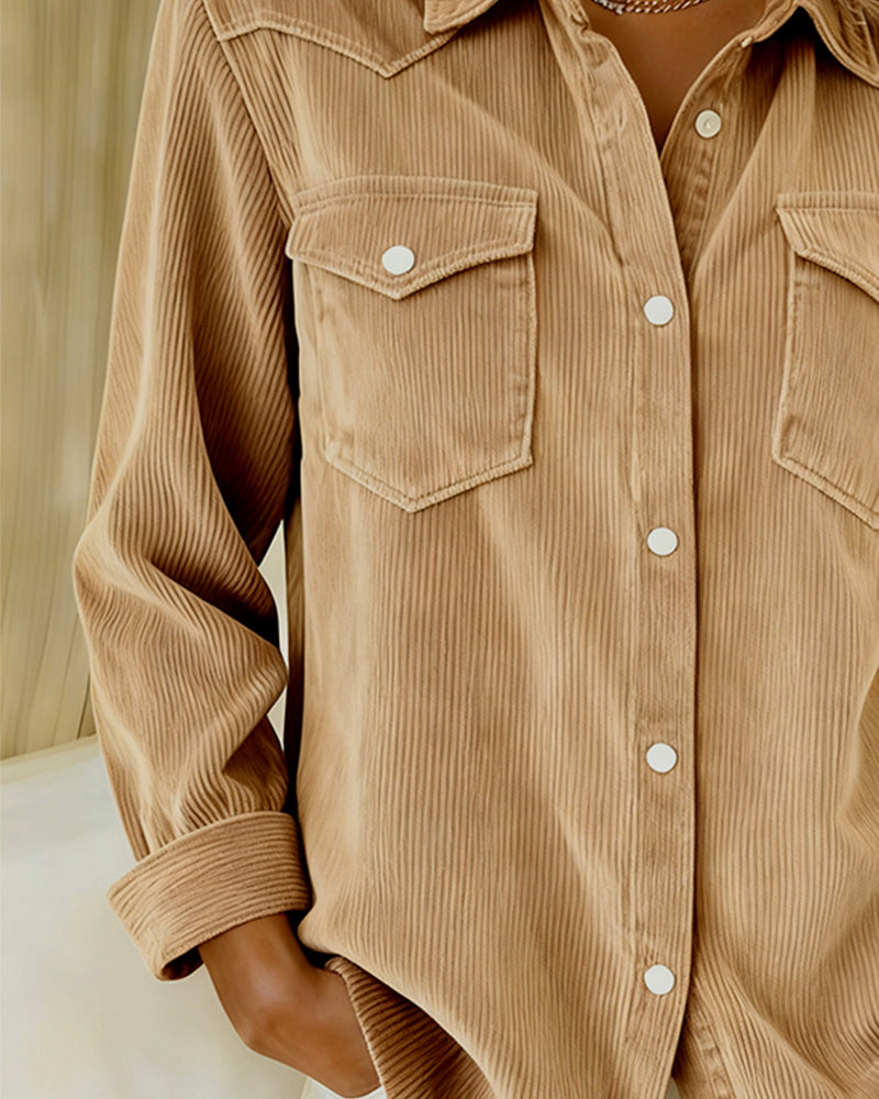 Lyra™ - Classic Long Sleeve Shirt with Notch Collar