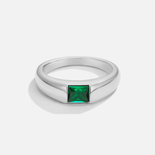 Silver Ring Ember & Emerald