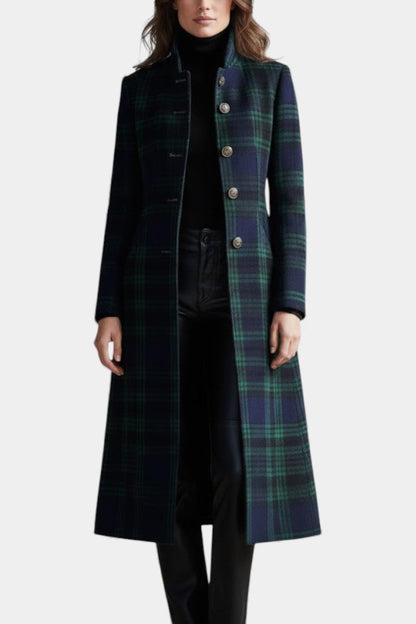 Milton | Midi Coat with Two-Tone Check Design