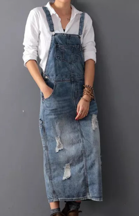 Demi™ - Casual Denim Overall Dress