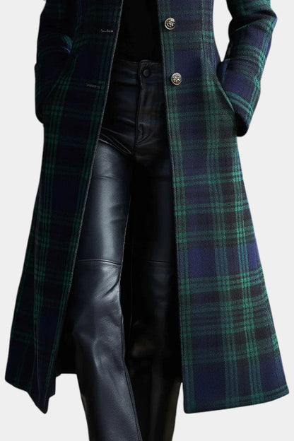 Milton | Midi Coat with Two-Tone Check Design