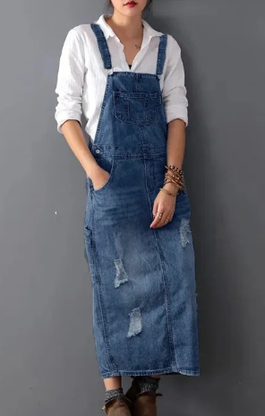 Demi™ - Casual Denim Overall Dress