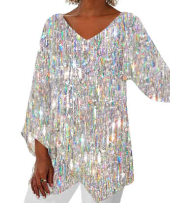 Kornelia™ - Elegant Sequined Print Long-Sleeved Kimono