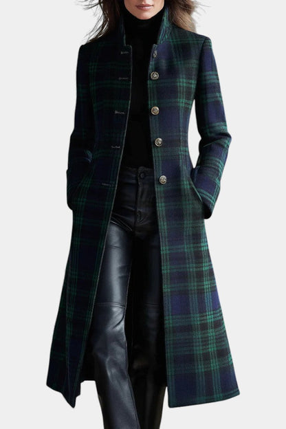Milton | Midi Coat with Two-Tone Check Design