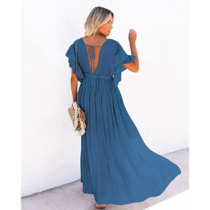 Anouk™ - Maxi Marine Blue Ibiza Beach Dress