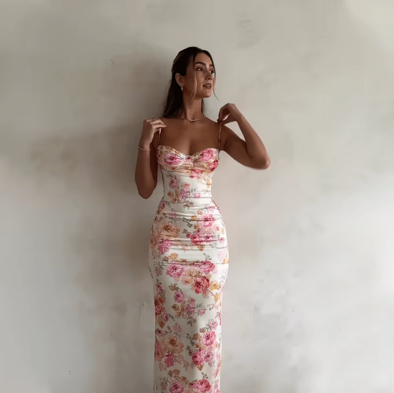 Beau | Summer Maxi Dress with Floral Pattern