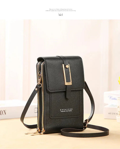 Leather Cell Phone Crossbody Bag